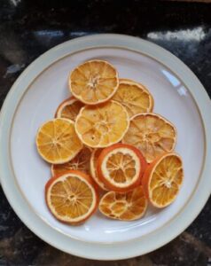 plate of dried oranges