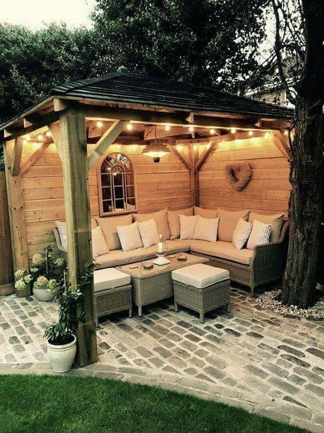 outdoor seating area garden